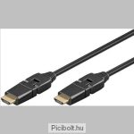 HDMI Kábel 2M High Speed Ethernet 2x360 forgatható