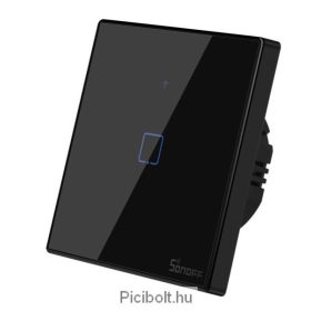   Sonoff Érintőfénykapcsoló WiFi + RF 433 T3 EU TX (1 csatornás) Fekete